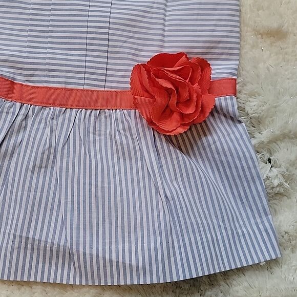 JANIE AND JACK LIGHT BLUE AND WHITE STRIPED TOP WITH RED BOW, SIZE 4 - NEW! - Picture 5 of 10